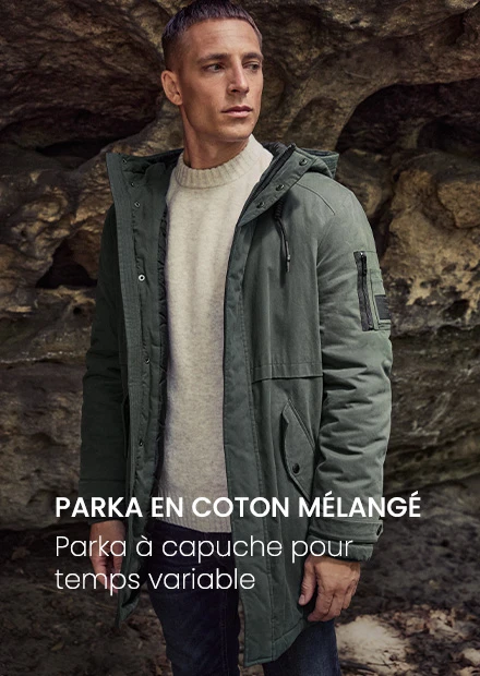 Parka en coton mélangé
